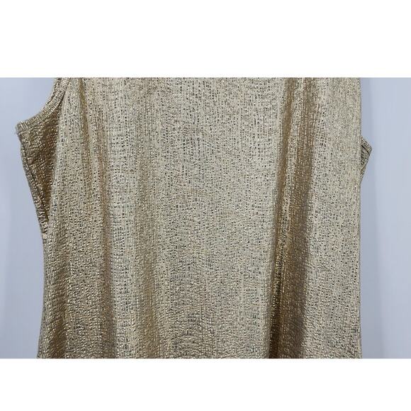 New NWT Ashley Stewart Gold Sleeveless Holiday Winter Layering Tank Top Size 12 - Picture 4 of 9
